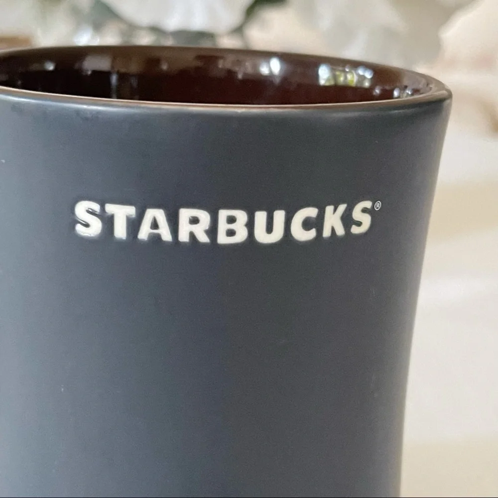 2011 Starbucks French Roast Dark Blue Coffee Mug / Brown Interior
